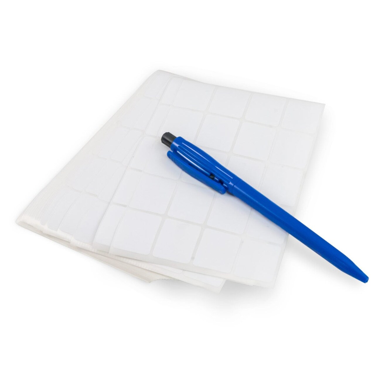 1,000 Self-Adhesive 1" Rounded Rectangle White Price Labels with Pen